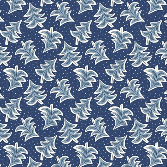 Merry & Bright Dancing Trees Blue - Fat Quarter