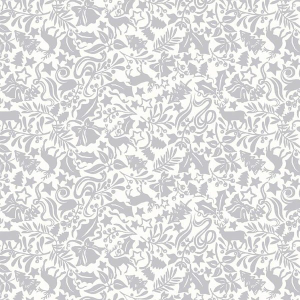 Woodland Christmas Enchanted Forest Silver - Fat Quarter