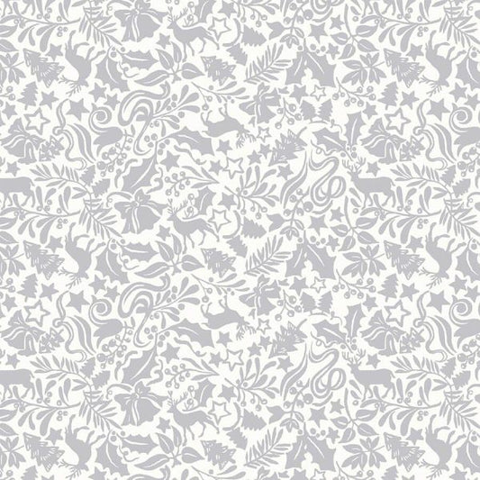 Woodland Christmas Enchanted Forest Silver - Fat Quarter