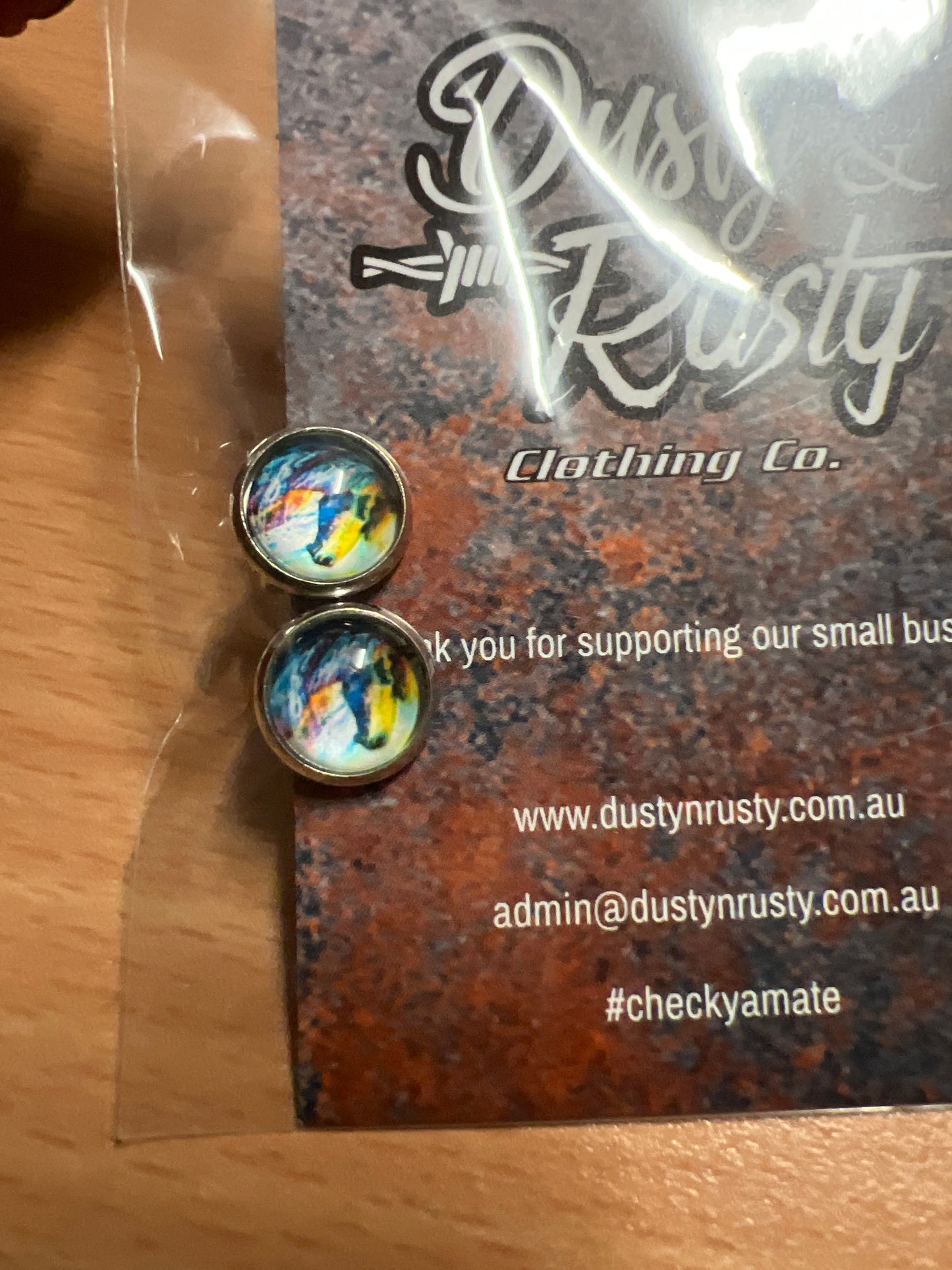 Rainbow Pony Clip-on Earrings