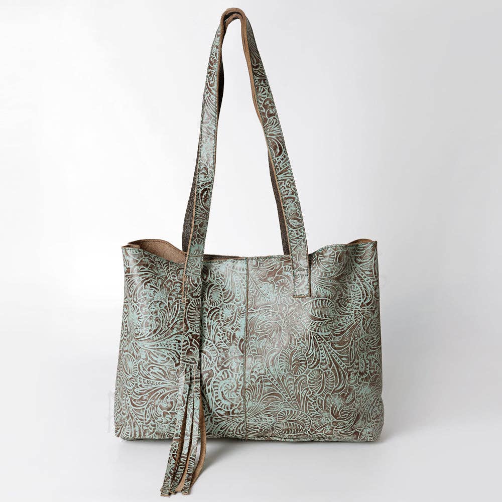 Tote Embossed Genuine Western Leather Women Bag