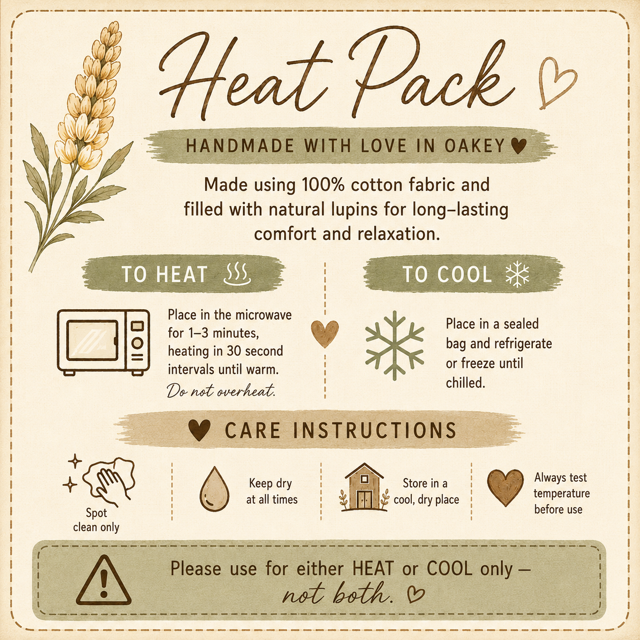 Handmade Lupin Heat / Cool Packs