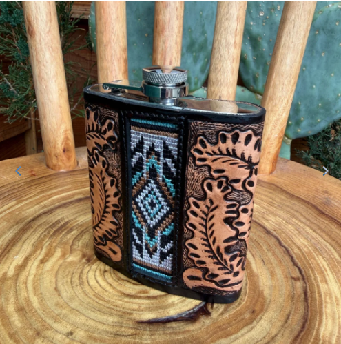 Outback King | Flask | Beaded Diamond & Scroll