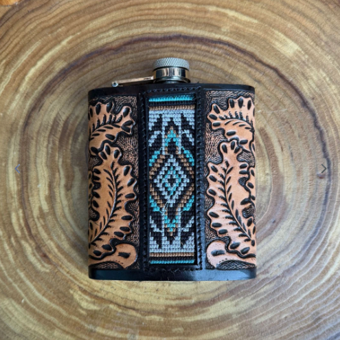 Outback King | Flask | Beaded Diamond & Scroll