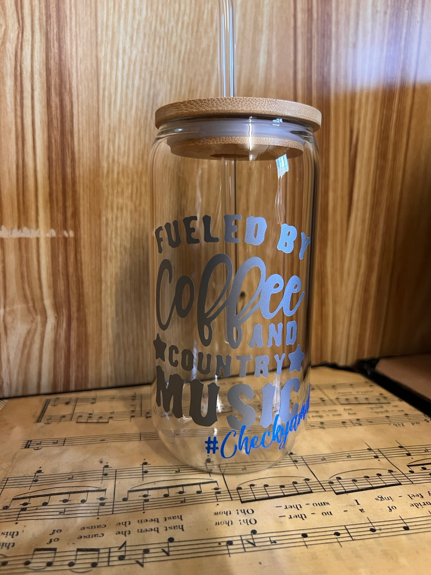 Fueled by Coffee & Country Music - Glass Cup