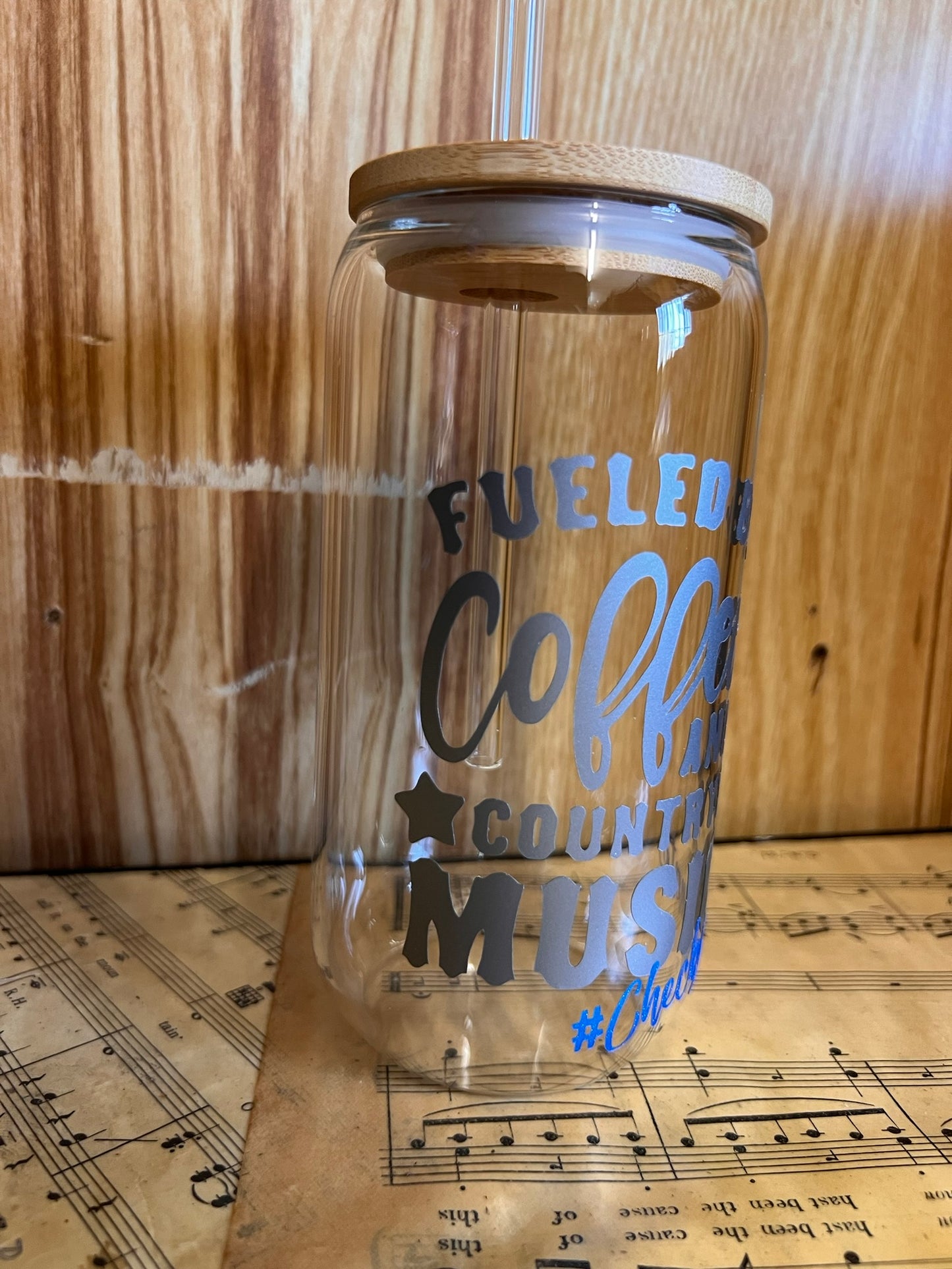 Fueled by Coffee & Country Music - Glass Cup