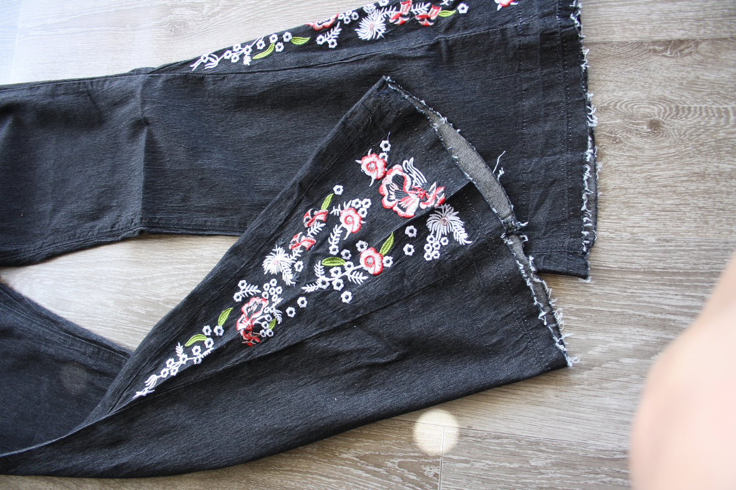 Ebony Embroidered Flare Jeans