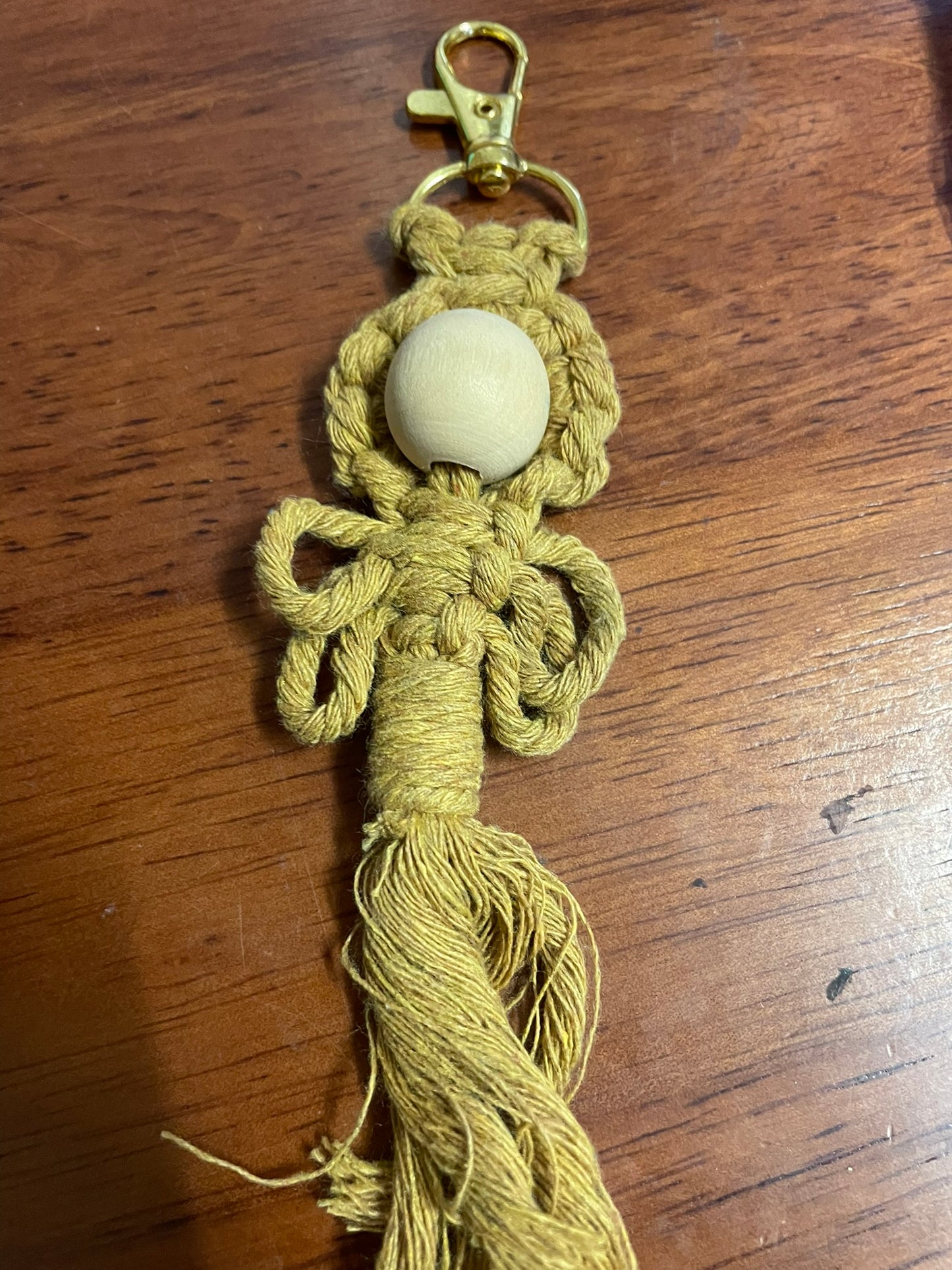 Handmade Macrame Keyring - beaded