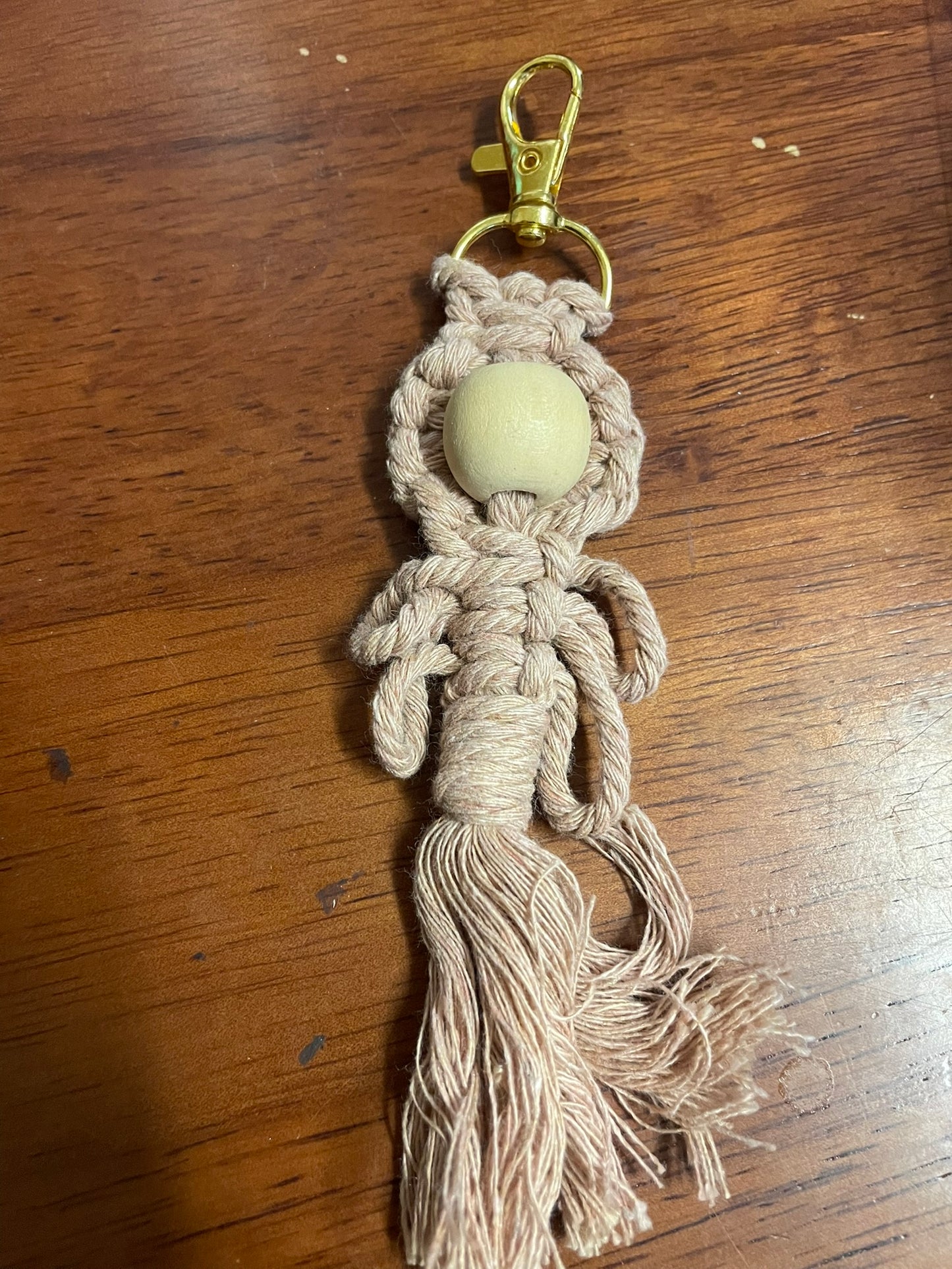 Handmade Macrame Keyring - beaded