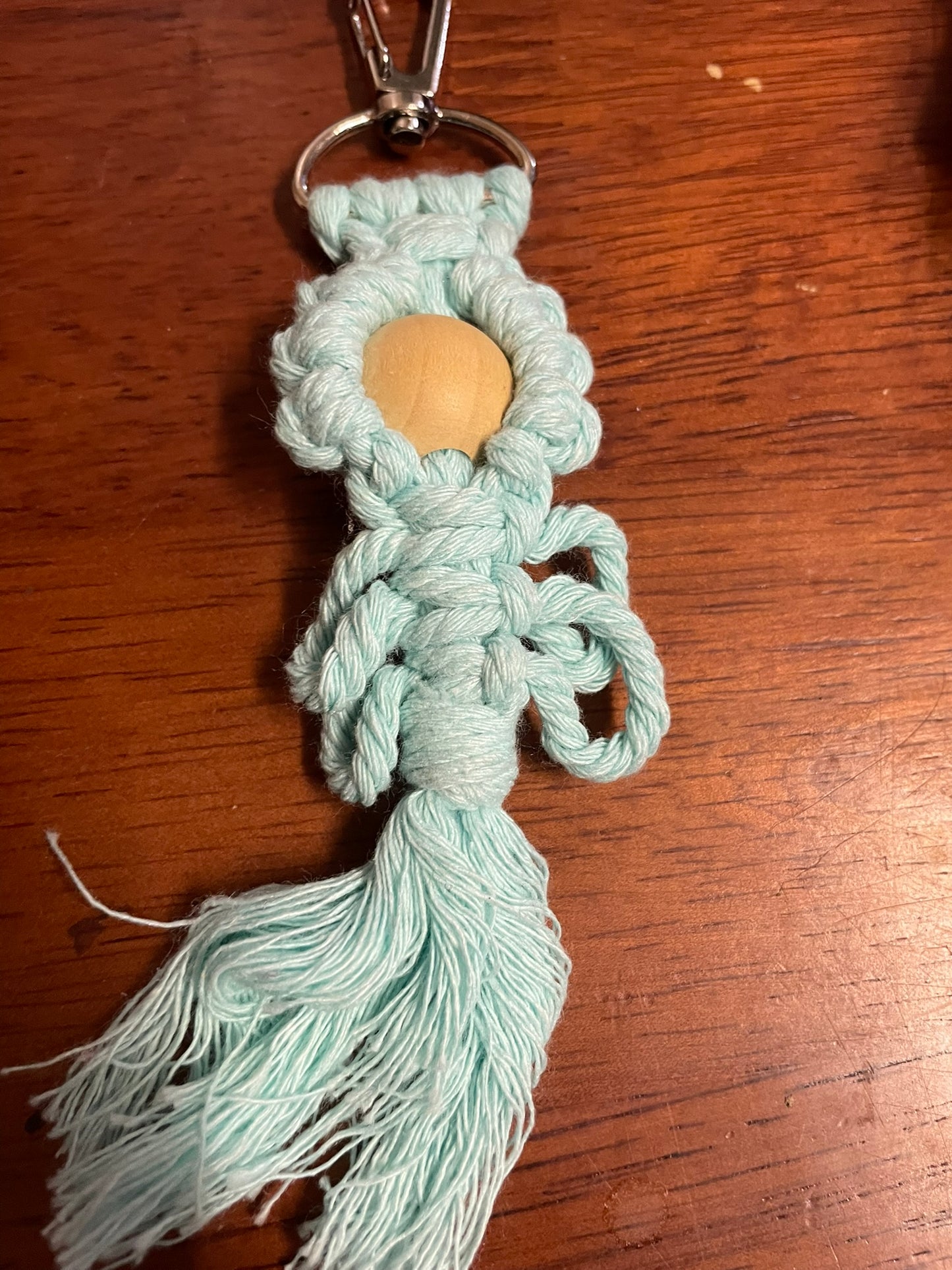 Handmade Macrame Keyring - beaded