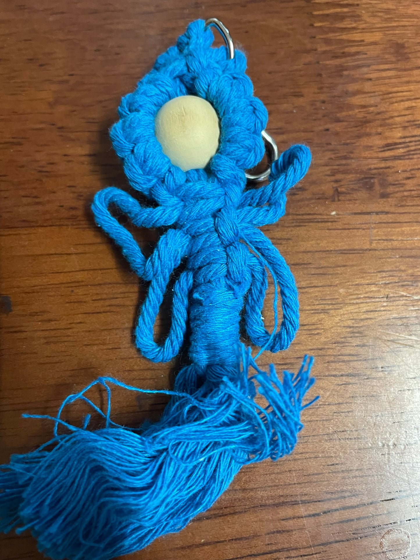 Handmade Macrame Keyring - beaded