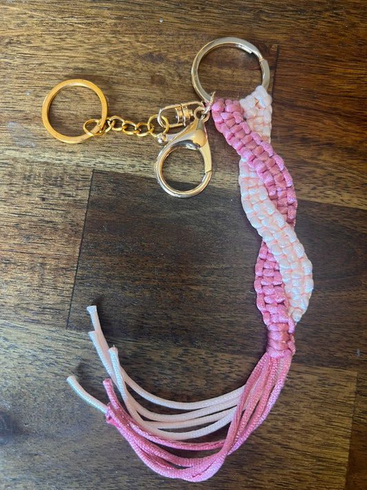 Handmade key ring - Metallic Pinks