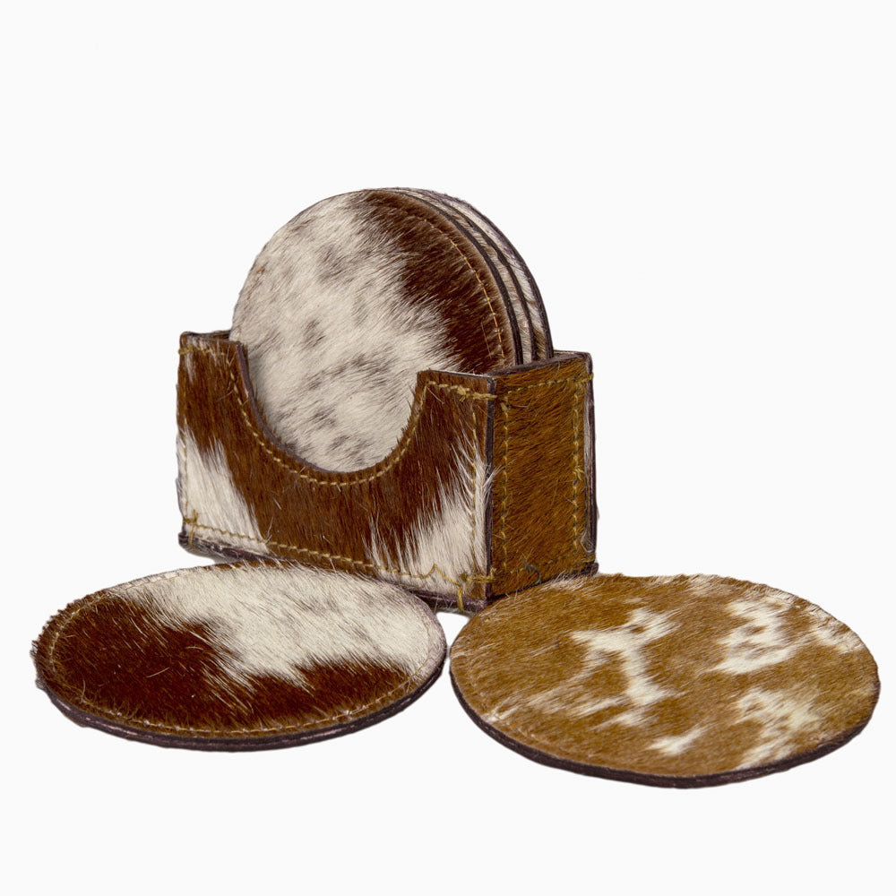 Coaster Set - Hair-on Leather