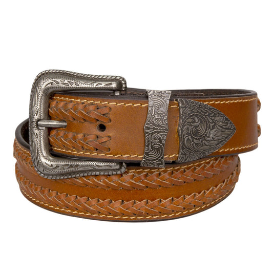 Belt - Leather - Brown - Lace Design