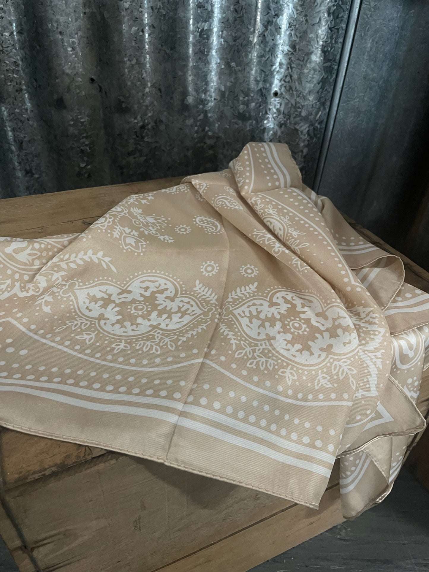 Latte Paisley Wild Rag
