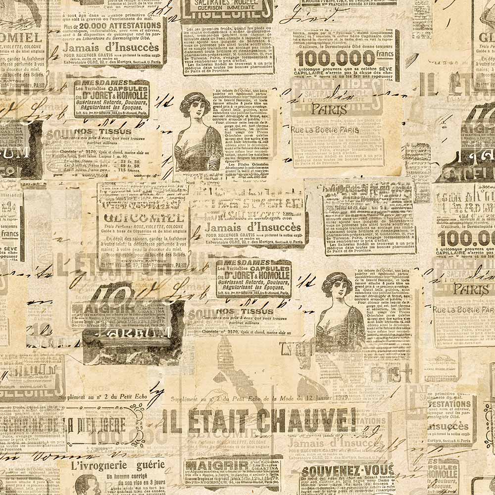 Newspaper Timeless Travels - Fat Quarter