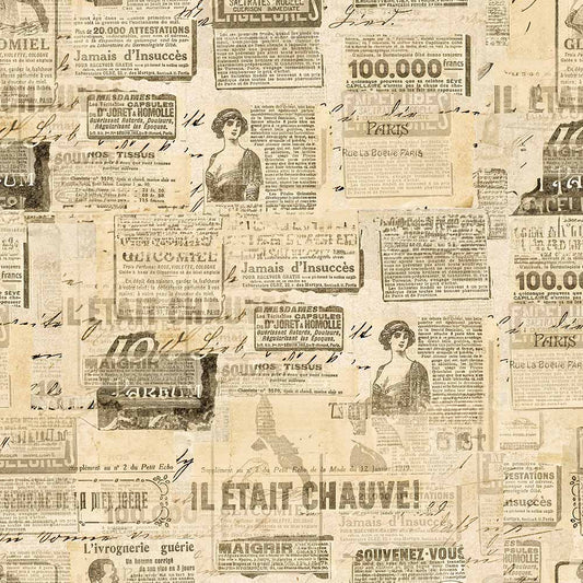 Newspaper Timeless Travels - Fat Quarter