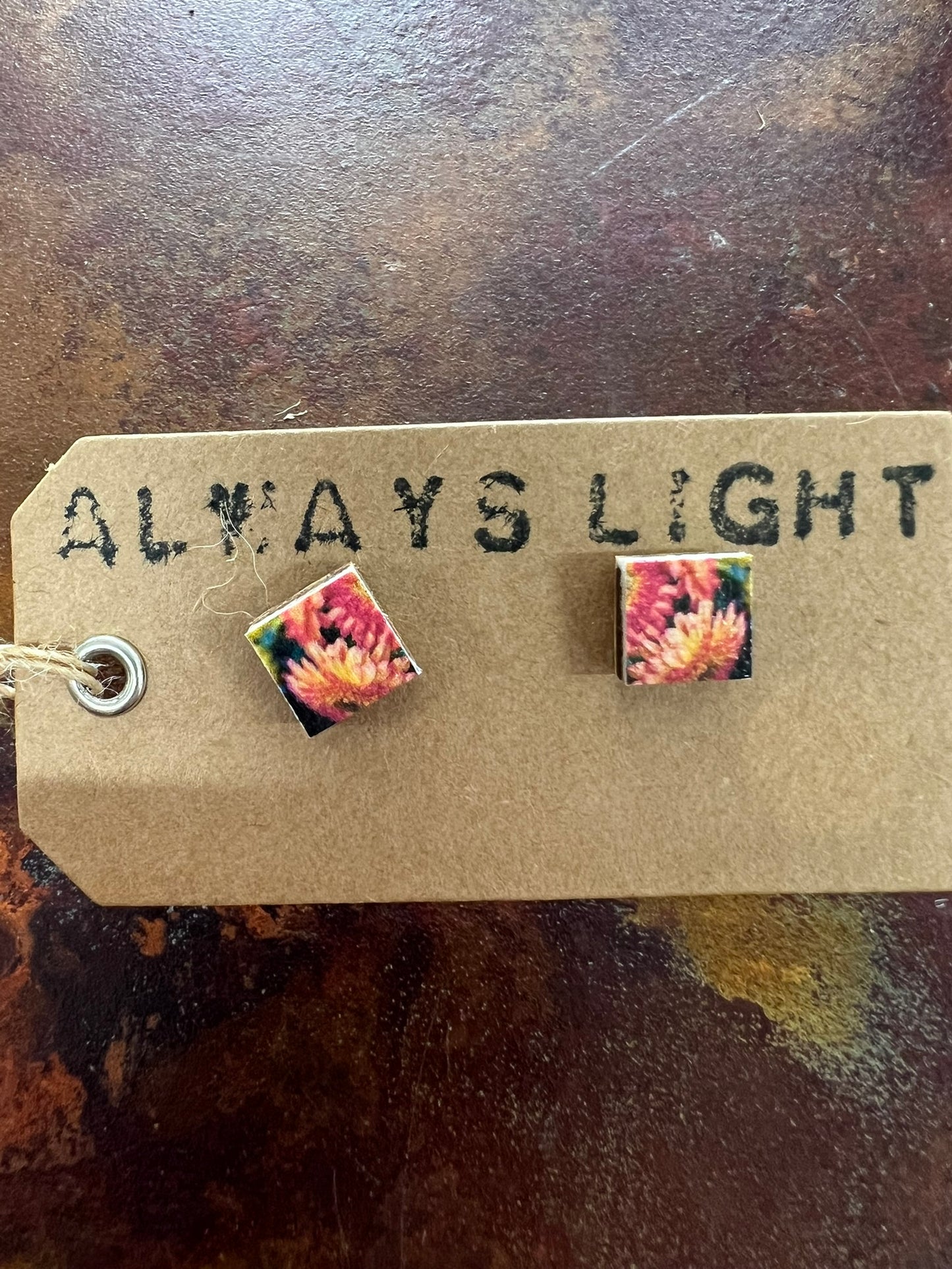 Orange Gerbera Stud Earrings