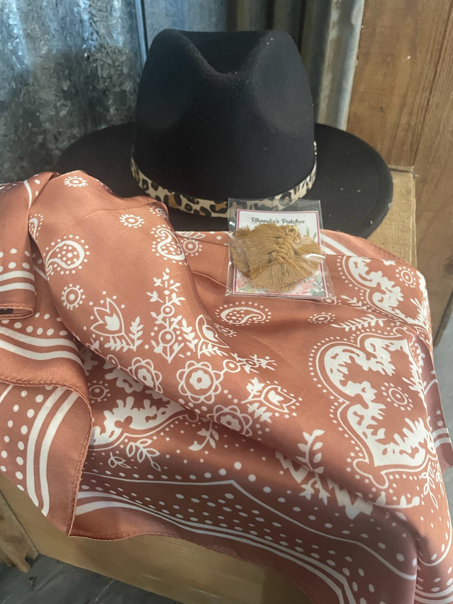 Rose Brown Paisley Wild Rag