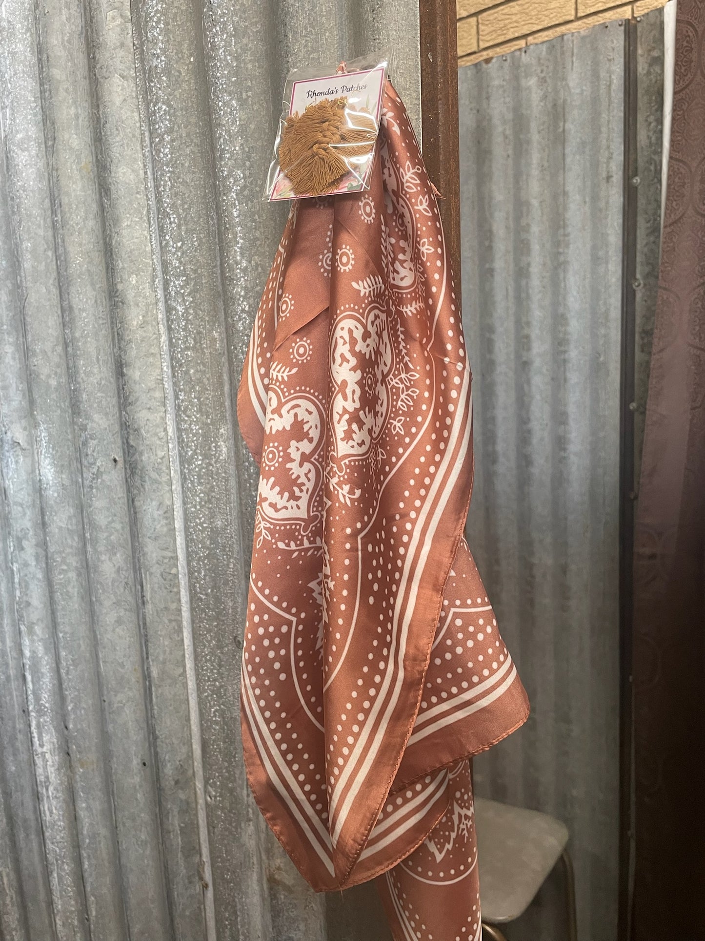 Rose Brown Paisley Wild Rag