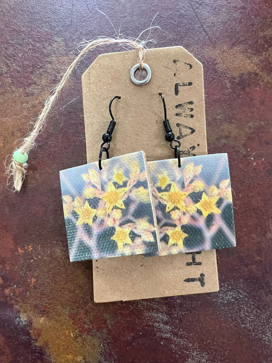 Yellow Flower Earrings (3x3cm)