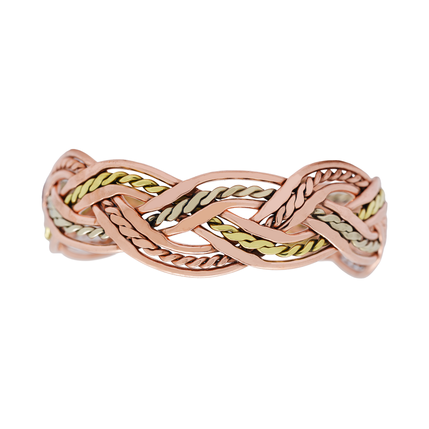 Tri-tone Braided Cuff Bracelet - 4040