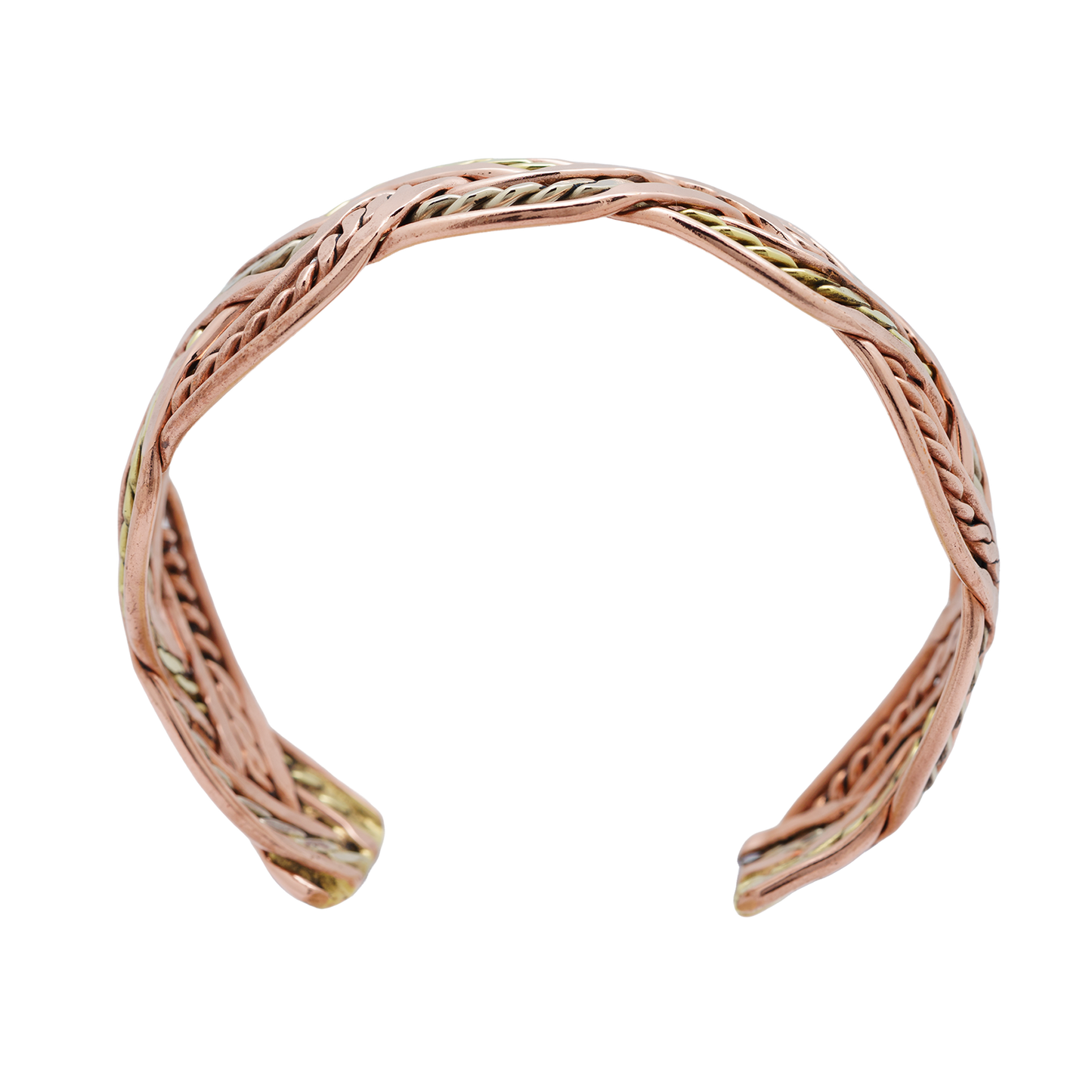 Tri-tone Braided Cuff Bracelet - 4040