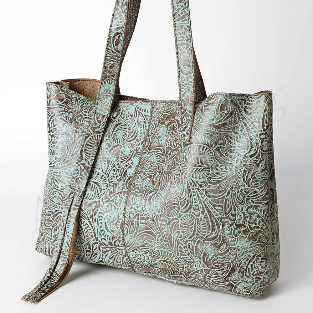 Tote Embossed Genuine Western Leather Women Bag