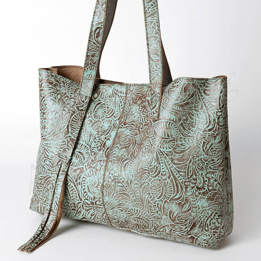 Tote Embossed Genuine Western Leather Women Bag