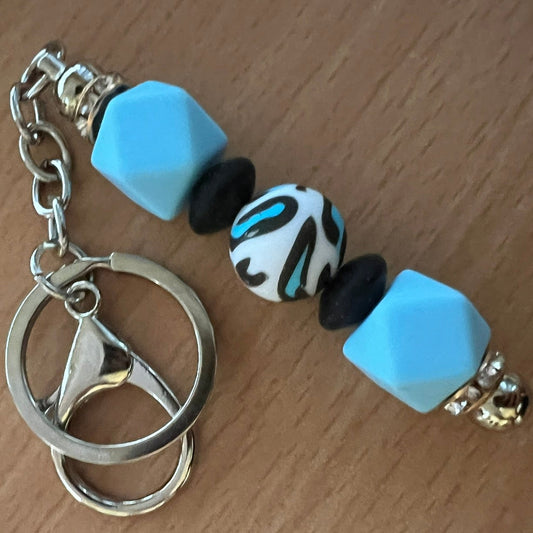 Beaded Keyring - Sky Blue