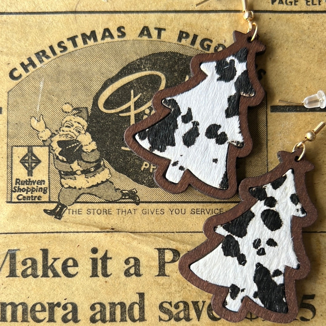 Cow Print Christmas earrings - 030